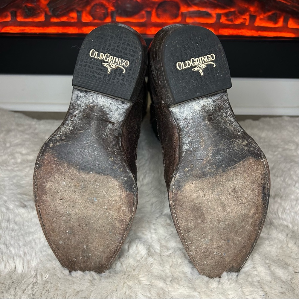 Old Gringo Fieta Boots Bone and Chocolate size 8 - Picture 2 of 11